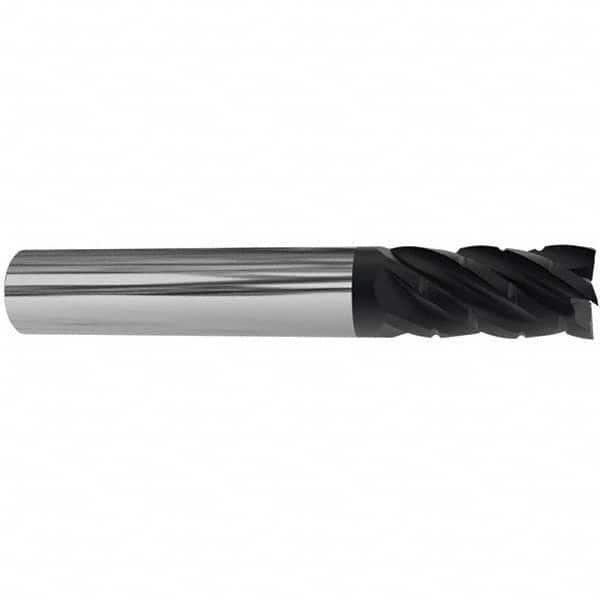 Accupro - 3/8" Diam 5 Flute Solid Carbide 0.03" Corner Radius End Mill - Americas Industrial Supply