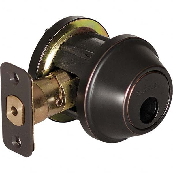 Stanley - Deadbolts Type: Single Cylinder Door Thickness Range: 1-3/8 - 1-3/4 - Americas Industrial Supply
