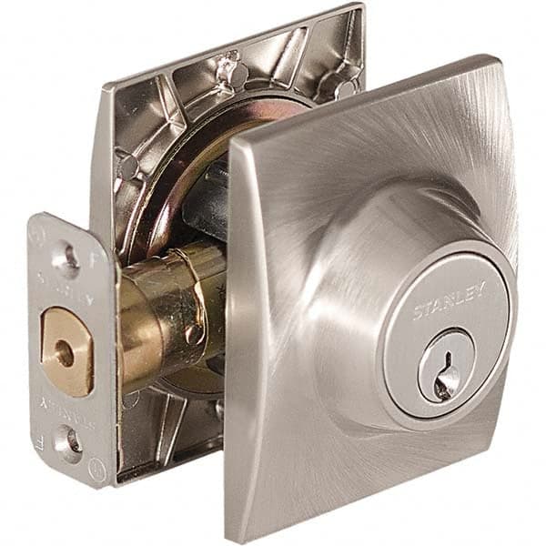Stanley - Deadbolts Type: Single Cylinder Door Thickness Range: 1-3/8 - 1-3/4 - Americas Industrial Supply