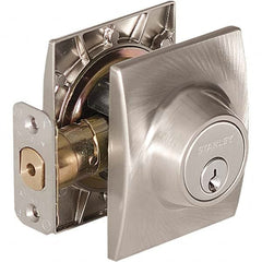 Stanley - Deadbolts Type: Single Cylinder Door Thickness Range: 1-3/8 - 1-3/4 - Americas Industrial Supply