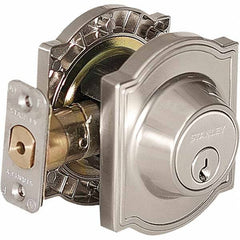 Stanley - Deadbolts Type: Single Cylinder Door Thickness Range: 1-3/8 - 1-3/4 - Americas Industrial Supply