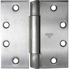 Stanley - 4-1/2" Long x 4-1/2" Wide Grade 1 Steel Full Mortise Ball Bearing Commercial Hinge - Americas Industrial Supply