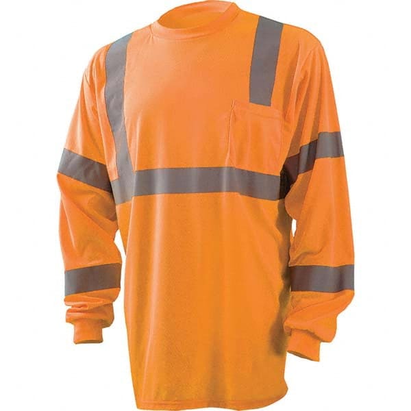 OccuNomix - Size S Hi-Vis Orange High Visibility Long Sleeve T-Shirt - Americas Industrial Supply