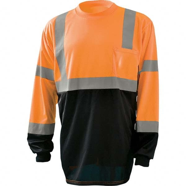 OccuNomix - Size S Hi-Vis Orange & Black High Visibility Long Sleeve T-Shirt - Americas Industrial Supply