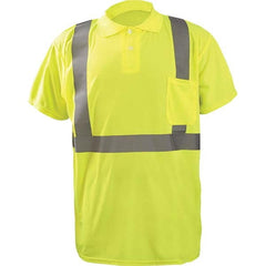 OccuNomix - Size 4XL Hi-Vis Yellow High Visibility Short Sleeve Polo Shirt - Americas Industrial Supply