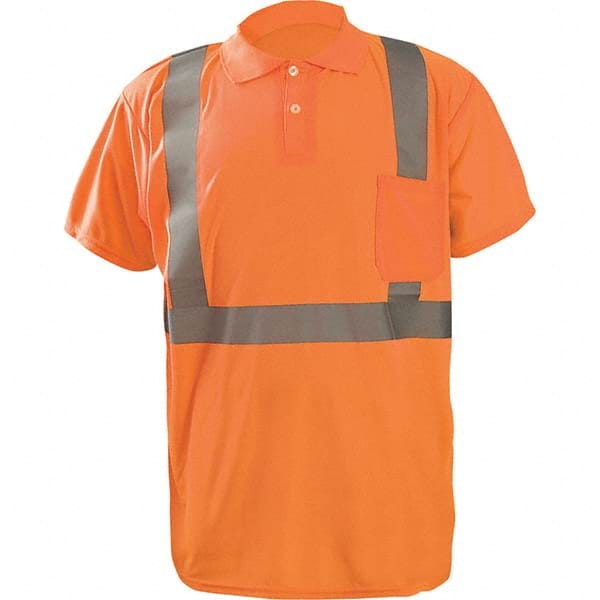 OccuNomix - Size XL Hi-Vis Orange High Visibility Short Sleeve Polo Shirt - Americas Industrial Supply
