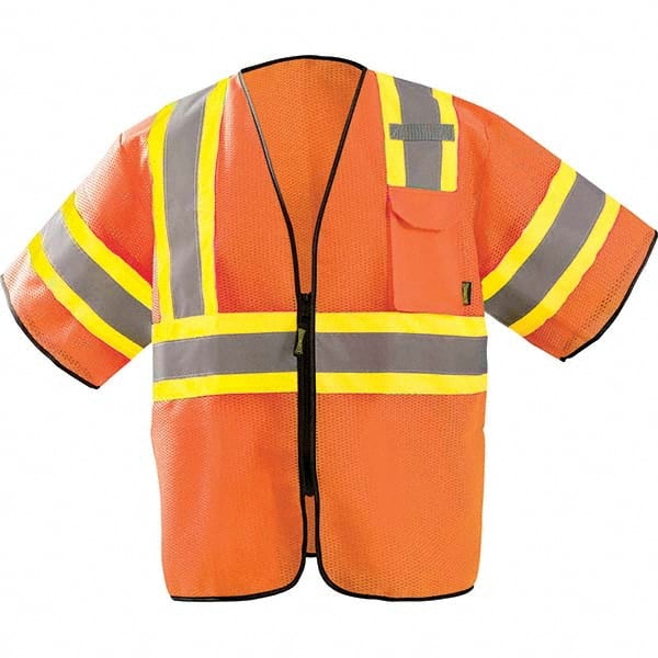 OccuNomix - Size L/XL HI-Vis Orange Mesh General Purpose High Visibility Vest - Americas Industrial Supply