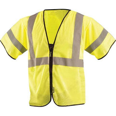 OccuNomix - Size 4X/5X L Hi-Vis Yellow Mesh General Purpose High Visibility Vest - Americas Industrial Supply