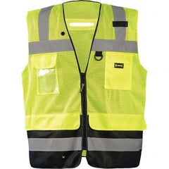 OccuNomix - Size XL Hi-Vis Yellow Mesh Surveyor's High Visibility Vest - Americas Industrial Supply