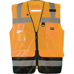 OccuNomix - Size S Hi-Vis Orange Mesh Surveyor's High Visibility Vest - Americas Industrial Supply