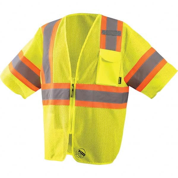 OccuNomix - Size 5XL Hi-Vis Yellow Mesh General Purpose High Visibility Vest - Americas Industrial Supply