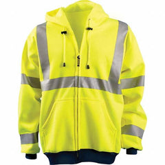 OccuNomix - Size S Hi-Viz Yellow High Visibility Sweatshirt - Americas Industrial Supply