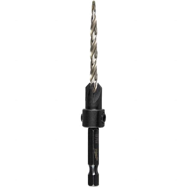 Milwaukee Tool - Adjustable-Depth Drill Countersinks Cutter Head Diameter (Wire): #8 Cutter Head Diameter (Inch): 1/4 - Americas Industrial Supply