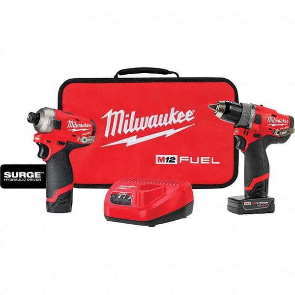 Milwaukee Tool - Cordless Tool Combination Kits Voltage: 12 Tools: Hammer Drill; Impact Driver - Americas Industrial Supply