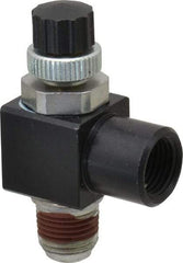 ARO/Ingersoll-Rand - 1/8" Male NPT x 1/8" Female NPT Right Angle Flow Control Valve - 0 to 150 psi & Brass Material - Americas Industrial Supply