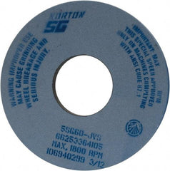 Norton - 14" Diam x 5" Hole x 1-1/2" Thick, J Hardness, 60 Grit Surface Grinding Wheel - Ceramic, Type 5, Medium Grade, 1,800 Max RPM, Vitrified Bond, One-Side Recess - Americas Industrial Supply