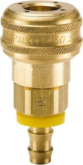 Parker - Push-Lok Hose Barb Industrial Pneumatic Hose Coupler - Brass, 1/4" Body Diam, 3/8" Hose ID - Americas Industrial Supply