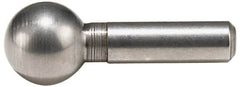 Jergens - 1/2" Ball Diam, 1/4" Shank Diam, Steel Standard Tooling Ball - 1-1/2" Ball Center to Shank Bottom - Americas Industrial Supply