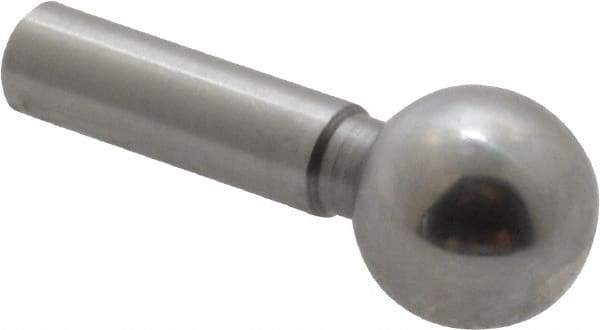 Jergens - 1/4" Ball Diam, 1/8" Shank Diam, Steel Standard Tooling Ball - 9/16" Ball Center to Shank Bottom - Americas Industrial Supply