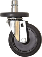 Eagle MHC - 4" Diam x 1" Wide x 6-3/4" OAH Stem Mount Swivel Caster - Rubber, 125 Lb Capacity, Plain Bearing, 1" Round Stem - Americas Industrial Supply