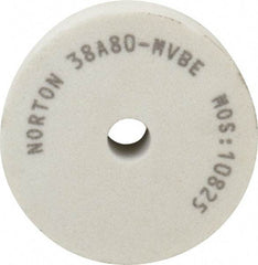 Norton - 80 Grit Aluminum Oxide Type 1 Internal Grinding Wheel - 3" Diam x 1/2" Hole x 1" Thick, 10,825 Max RPM, Type 1 Medium Grade, M Hardness, Vitrified Bond, No Recess - Americas Industrial Supply