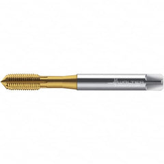 Walter-Prototyp - M10x1.50 DIN 2174 6HX 9.290 Thread Limit Bottoming Thread Forming Tap - Powdered Metal High Speed Steel, TiN Finish, 100mm OAL, 15mm Thread Length, Right Hand Thread, Series TC420 - Americas Industrial Supply