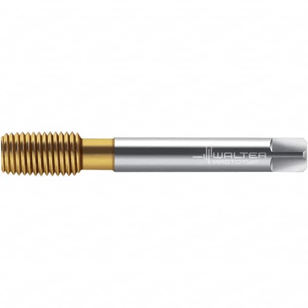 Walter-Prototyp - M14x2.00 DIN 2174 6HX 13.140 Thread Limit Semi-Bottoming Thread Forming Tap - Powdered Metal High Speed Steel, TiN Finish, 110mm OAL, 20mm Thread Length, Right Hand Thread, Series TC420 - Americas Industrial Supply