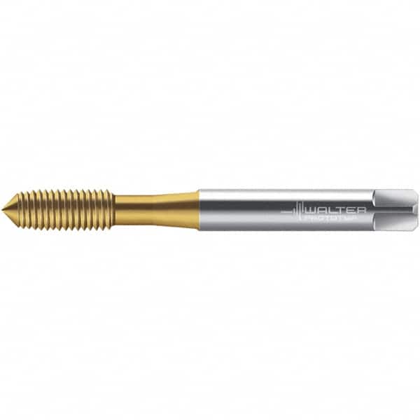 Walter-Prototyp - M8x1.25 DIN 2174 6HX 7.490 Thread Limit Semi-Bottoming Thread Forming Tap - Powdered Metal High Speed Steel, TiN Finish, 90mm OAL, 12mm Thread Length, Right Hand Thread, Series TC430 - Americas Industrial Supply