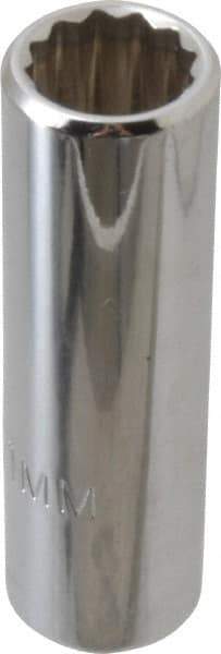 Proto - 3/8" Drive, Deep Hand Socket - 12 Points, 2-1/8" OAL, Chrome Finish - Americas Industrial Supply