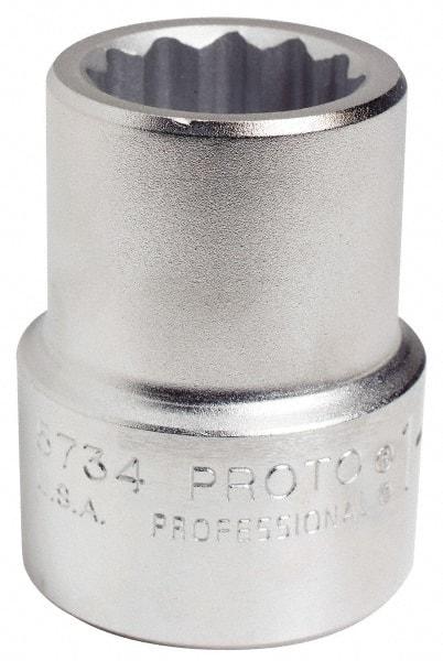 Proto - 1-1/16", 1" Drive, Standard Hand Socket - 12 Points, 2-7/16" OAL - Americas Industrial Supply