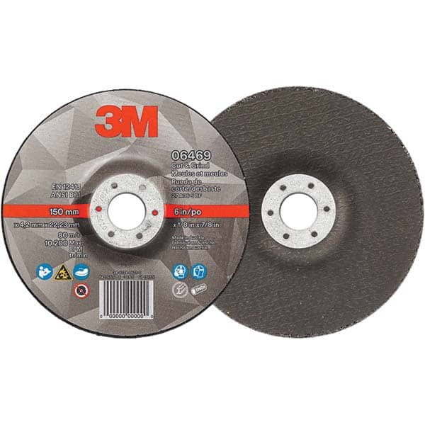 3M - Depressed-Center Wheels Wheel Diameter (Inch): 6 Wheel Thickness (Inch): 1/8 - Americas Industrial Supply