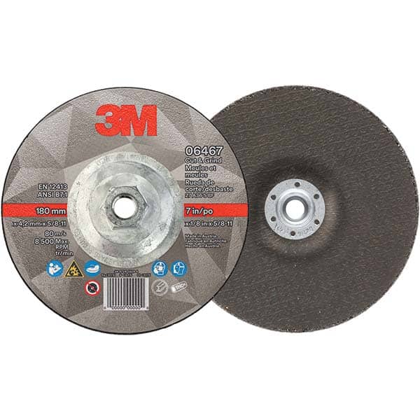 3M - Depressed-Center Wheels Wheel Diameter (Inch): 7 Wheel Thickness (Inch): 1/8 - Americas Industrial Supply