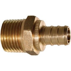 Jones Stephens - Brass & Chrome Pipe Fittings Type: Male Adapter Fitting Size: 1/2 x 1/2 - Americas Industrial Supply