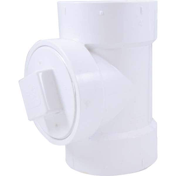 Jones Stephens - Drain, Waste & Vent Pipe Fittings Type: Cleanout Test Tee w/Cleanout Plug Fitting Size: 4 (Inch) - Americas Industrial Supply
