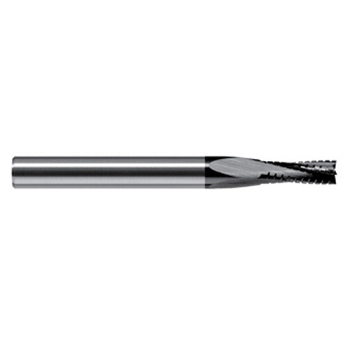End Mills for Composites - 0.0781″ (5/64″) Cutter Diameter × 0.2340″ (15/64″) Length of Cut Carbide Square Chipbreaker Cutter, 4 Flutes, Amorphous Diamond Coated