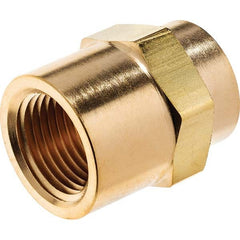 USA Sealing - 1/2 x 1/4" Brass Pipe Reducing Hex Coupling - Americas Industrial Supply