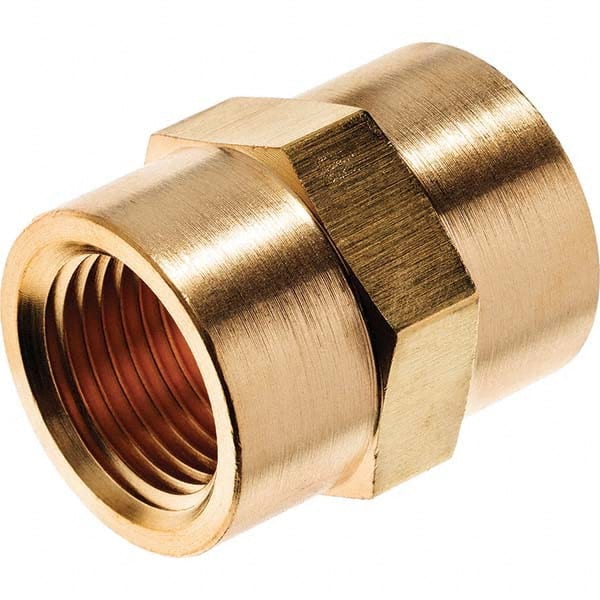 USA Sealing - 3/8" Brass Pipe Hex Coupling - Americas Industrial Supply