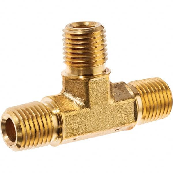 USA Sealing - 1/4" Brass Pipe Male Tee - Americas Industrial Supply