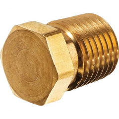 USA Sealing - 3/8" Brass Pipe Hex Head Plug - Americas Industrial Supply