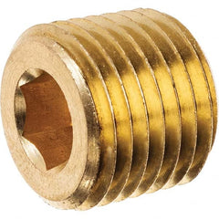USA Sealing - 1/4" Brass Pipe Hex Socket Plug - Americas Industrial Supply