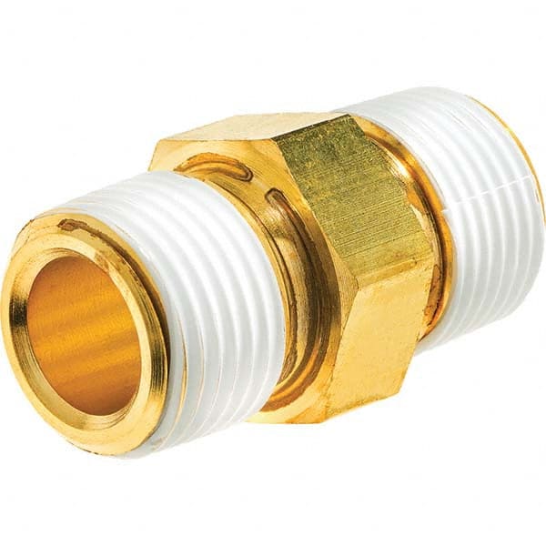 USA Sealing - 1/4" Brass Pipe Hex Nipple - Americas Industrial Supply
