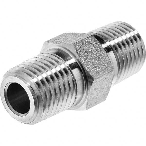 USA Sealing - 1/4" 316 Stainless Steel Pipe Hex Nipple - Americas Industrial Supply