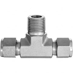 USA Sealing - Metal Compression Tube Fittings Type: Male Branch Tee End Connections: Comp x MNPT x Comp - Americas Industrial Supply