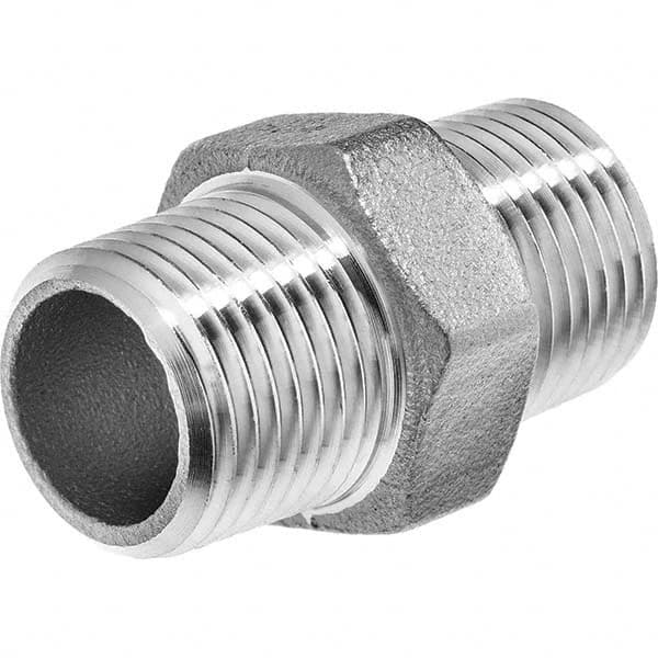 USA Sealing - 1/2" 304 Stainless Steel Pipe Hex Nipple - Americas Industrial Supply