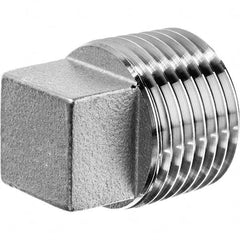 USA Sealing - 1/2" 304 Stainless Steel Pipe Square Head Plug - Americas Industrial Supply
