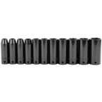 STANLEY® 1/2" Drive 11 Piece Fractional Deep Impact Socket Set – 6 Point - Americas Industrial Supply