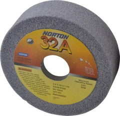 Norton - 5" Diam, 1-1/4" Hole Size, 1-1/2" Overall Thickness, 46 Grit, Type 6 Tool & Cutter Grinding Wheel - Coarse Grade, Aluminum Oxide, K Hardness, Vitrified Bond, 4,585 RPM - Americas Industrial Supply