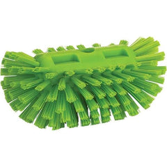 Vikan - 1-1/2" Bristle Length, Polyester Utility Scrub Brush - 8" Long x 5-1/2" Wide Head, 8" OAL, Green, Polypropylene Block - Americas Industrial Supply