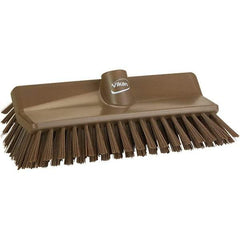 Vikan - 1-1/2" Bristle Length, Polyester Cleaning & Finishing Brush - 9-5/8" Long x 5" Wide Head, 9.6" OAL, Brown, Polypropylene Block - Americas Industrial Supply