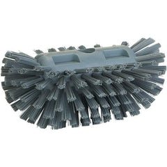 Vikan - 1-1/2" Bristle Length, Polyester Utility Scrub Brush - 8" Long x 5-1/2" Wide Head, 8" OAL, Gray, Polypropylene Block - Americas Industrial Supply
